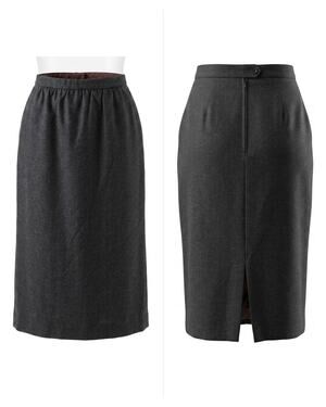 Vintage Scapa 100% Wool Gray Lined Pencil Midi Skirt Women Size 36
